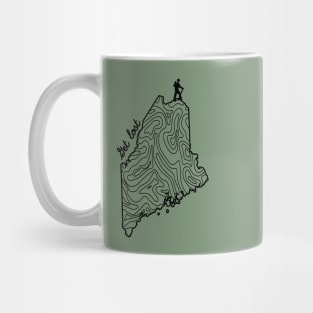 Get Lost Hiking Topographic Art Hike Maine State Map Mug